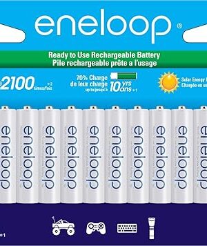 Eneloop Panasonic BK-4MCCA10FA AAA 2100 Cycle Ni-MH Pre-Charged Rechargeable Batteries, 10-Battery Pack