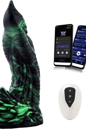 APP Controlled Silicone Vibrator, Premium Fantasy Vibration Dildos, Glow in The Dark Sex Toy for Men Women