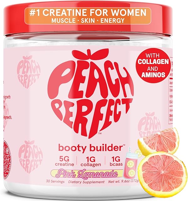 Creatine for Women Booty Gain, Muscle Builder, Energy Boost, Pink Lemonade, Cognition Aid | Collagen, BCAA, Lean Muscle, Vegan Monohydrate Micronized Powder, Alt Creapure,30 Ser