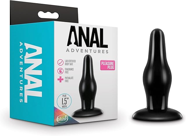 Blush Novelties Anal Adventures Pleasure Butt Plug - 4.25 Inch Length and 1.5 Inch Width - Tapered Tip for Easy Insertion - Base Anchors Plug Safely Outside The Body - Soft & Comfortable Sex Toy