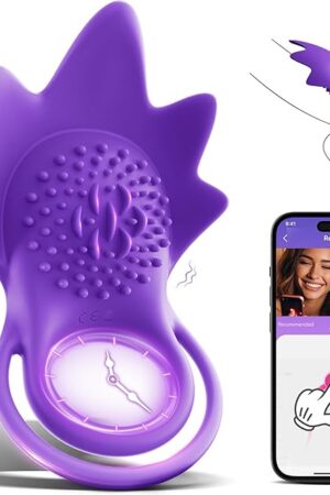 Cafatop Sex Toys Vibrating Cock Ring, Penis Ring Vibrator for Men with 10 Vibration Modes, Stretchable Waterproof Silicone Male Sex Toys, Adult Sex Toys for Couples with APP Control USB Rechargeable