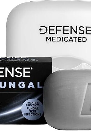 Defense Antifungal Bar Soap | Jock Itch, Ringworm, Athlete's Foot, Skin Fungus | Medicated Anti Fungal Treatment (One Bar with Snap-Tight Case)
