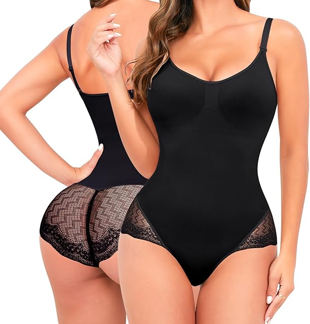 Bodysuit Shapewear for Women Tummy Control Full Body Shaper Sculpting Jumpsuit Bodysuit Seamless Under Dresses