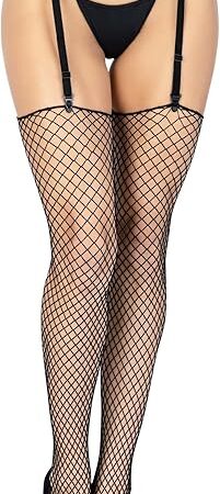 womens 2 Pc Fishnet Stockings and Garter Belt Set
