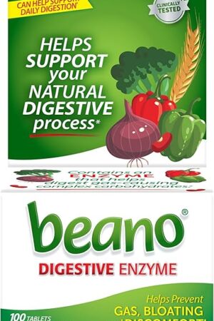 Beano Digestive Enzyme, Gas Prevention & Digestive Enzyme Supplement, 100 Count