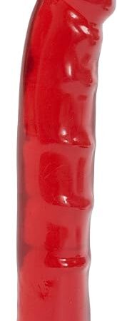 Doc Johnson Jelly Jewels - 8 Inch Dildo W/O Balls - 8" Long and 1.5" Long - Suction Cup Base - Great for Beginners and Deep Throat Training - Ruby