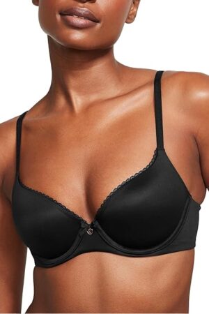 Everyday Comfort T Shirt Demi Bra, Smoothing, Bras for Women, Body by Victoria, Black Smooth 34A