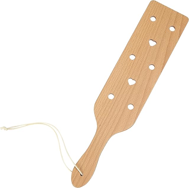 Beech Wood Paddle with Airflow Holes, Solid Durable Wooden Paddle with Smooth Surface