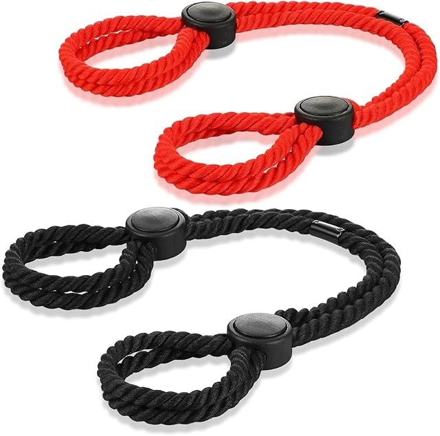 2 Pack Red & Black Sex Bed Bondage Restraints BDSM Kit Toys Thigh Restraints for Ankles and Wrists Bar Bondage Gear Accessories Sexy Sex Handcuffs Hand Cuff Bracelets Set Y45