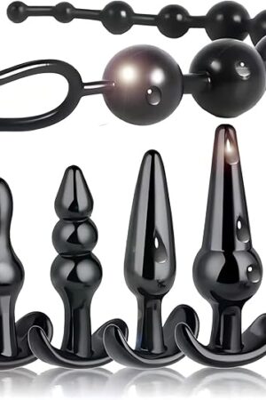 6 Pack Anal Plug Butt Plug Beads Silicone Sex Toy for Adults Women Men Silicone Anal Training Toy Prostate Massager for Female Male Anal Stimulator Comfortable Long-Term Wear