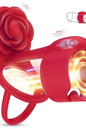 Vibrating Cock Ring Penis Sleeve with Rose Clitoral Stimulator, RIDMII 3 in 1 Penis Ring Vibrator Couples Adult Sex Toys for Men Women, Male Female Couple Sex Toy with G Spot Clitoris Vibrator