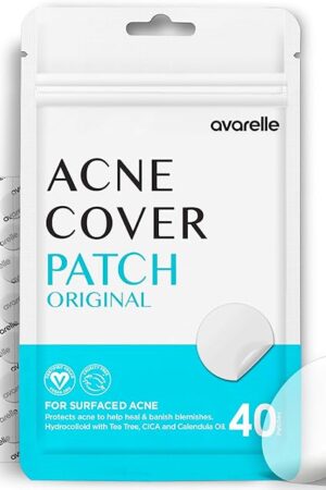 AVARELLE Acne Cover Patches, FSA HSA Eligible Hydrocolloid Pimple Patches for Face with Tea Tree Oil, Korean Skincare Zit Patches for Face | FSA HSA Store Eligible Items | Vegan, Cruelty-free