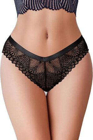 Women Sexy Panties Lace Cheeky Panty Rhinestone Bikini Underwear 1-4 Pack