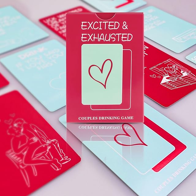 Excited & Exhausted Couples Drinking SX Game Fun Adult Party Game Drinking Games for Date Nights