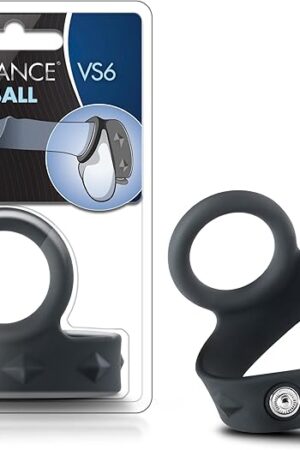 Blush Novelties Performance VS6 Silicone C Ring & Ball Strap - Puria Platinum Cured Silicone - Pure Stainless Steel 3 Position Quick Nickel Free Snaps - Harder Erections. Last Longer - Sex Toy for Men