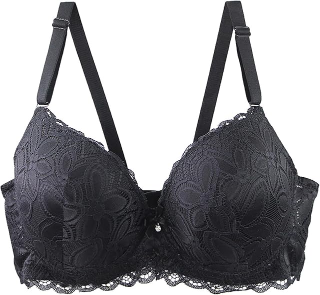 Women's Lace Push Up Bra Unlined Wireless Bralette Sexy Lightweight Breathable Everyday Bra Adjustable Straps