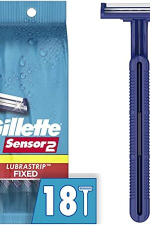Gillette Sensor2 Disposable Razors for Men, Water Activated Lubrastrip to Help Avoid Skin Irritation, 18 count