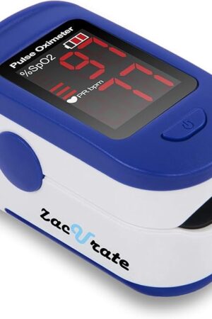 Zacurate 500BL Fingertip Pulse Oximeter Blood Oxygen Saturation Monitor with Batteries Included (Navy Blue)
