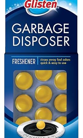Glisten Garbage Disposer Freshener, Sink Disposal Odor Eliminator, Quick and Easy-to-Use, Lemon Scent, 10 Capsules