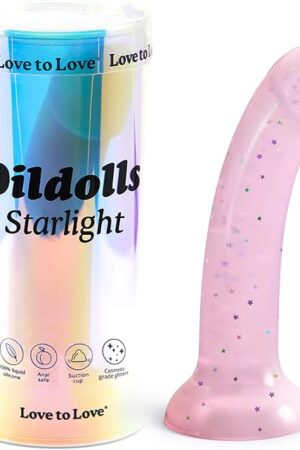 Dildolls - Flexible Dildo with Curved Style - Ultra Soft Silicone Dildo for Women Adult Sex - Smooth Penis Female Sex Toy - Women Sex Toys (Starlight)