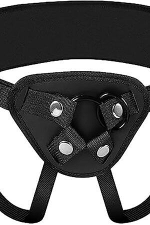 Adjustable Strap On Dildo Harness, Realistic Dildo Harness Leather Soft Ring Belt for Male and Female (Black)