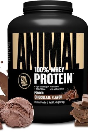 Animal 100% Whey Protein Powder ? Whey Blend for Pre Workout or Post Workout, Recovery, or an Anytime Low Sugar Protein Boost Meal Replacement with BCAA Branched Chain Amino Acids ? Chocolate, 4 lb