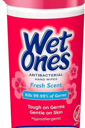 Wet Ones Antibacterial/Hand Wipes,/Fresh Scent Wipes | Antibacterial Wipes, Hand Sanitizer Wipes, Wet Ones Wipes, 40 ct. Canister