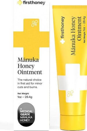 First Honey Wound Healing Ointment [ 1oz - 28.4g ] | 100% Active Leptospermum | Fast Relief & Skin Repair | Manuka Honey from New Zealand | Antibiotic Free Burn Care, Scar Gel, Dressing Aid