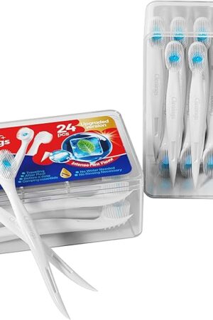 cleaings? Mini Disposable Toothbrush Set with Toothpaste ? Travel Essentials, Portable Toothbrush for Women & Men, Camping, Road Trip, Vacation, 24 Count-Intense Mint Flavor?Pack of 1?