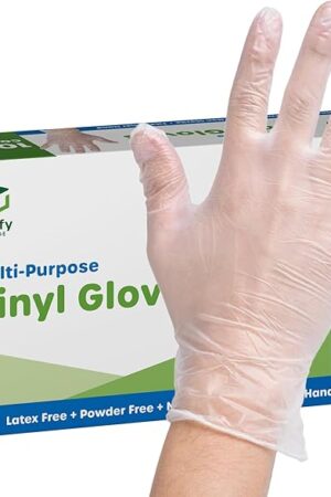 Comfy Package Disposable Vinyl Gloves ? Clear, Latex-Free, Powder-Free, BPA-Free ? Safe for Food Handling, Cooking & Cleaning