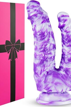 8 Inch Fantasy Anal Double Ended Dildo for Women Beginners, 7" Soft Silicone Realistic Big Double Sided Head Dildo with Suction Cup, 6" Colorful Purple G-Spot Small Dildos Adult Sex Toy for Lesbian