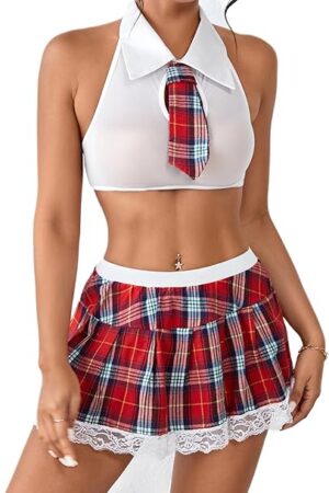 Women School Girl Lingerie Costume Lingerie Set Sexy Student Costumes
