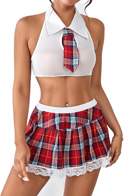Women School Girl Lingerie Costume Lingerie Set Sexy Student Costumes