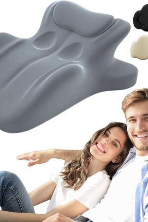 Chiro Monk Couple Pillow, Sweet Spot Pillow, 27? Angle Ideal Position, Rebound Couples Pillows Ergonomic Posture Support for Spinal, Multi-Functional Bed Pillows, Ideal for Sitting & Lying (A Gray)
