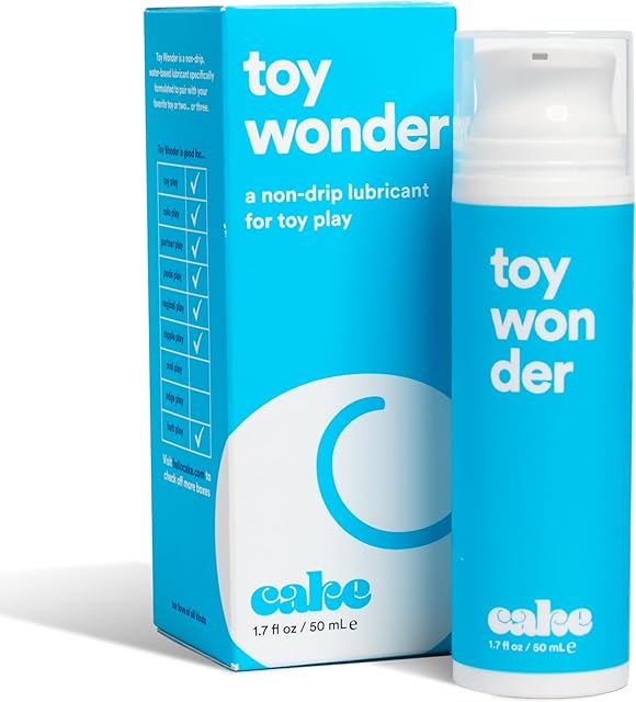 Hello Cake Toy Wonder, Thick Water-Based Personal Lubricant for Use with Adult Toys, Non-Drip Jelly Lube for Men, Women, and Couples, 1.7 fl oz