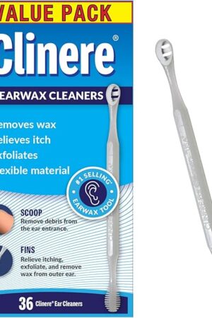 Clinere Ear Cleaners, Gentle Canal Cleaning and Ear Wax Removal Tool, Itch Relief, Exfoliates, 36 Count