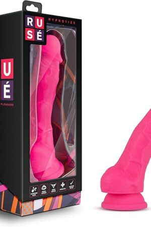 Blush Novelties Ruse 7.5 Inch Silicone Dildo, Thick, Girthy, Suction Cup, Strap On Harness Compatible, Sex Toy for Women