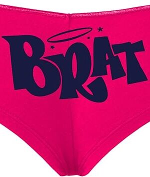 Brat for Daddys Kitten Masters Submissive Sexy Toy Bad Girl Hot Pink Boyshort Panties With Adult Design