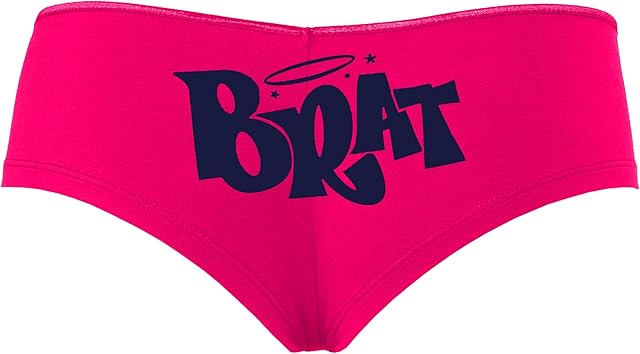 Brat for Daddys Kitten Masters Submissive Sexy Toy Bad Girl Hot Pink Boyshort Panties With Adult Design