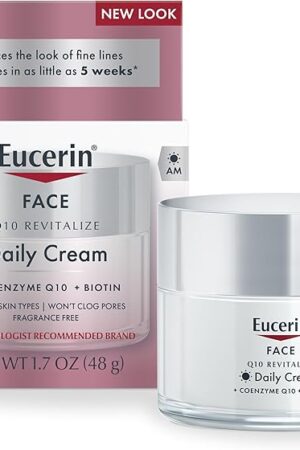Eucerin Q10 Anti-Wrinkle Face Cream, Unscented Face Cream for Sensitive Skin, 17 Oz Jar