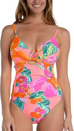 Women's One Piece Swimsuit Twist Keyhole Bathing Suit