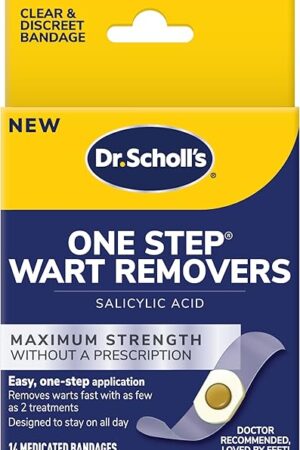 Dr Scholl's ONE-Step WART REMOVERS, 14 ct // Removes Warts in As Few As 2 Treatments, Maximum Strength, Easy One-Step Application, Stays on All Day