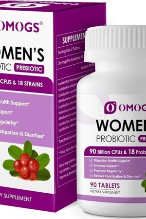 Women's Probiotic, with Cranberry Extract, Organic Prebiotics & Vitamin C, 90 Billion CFUs,18 Strains, Help for Boost Immune, Digestive, Gut Health & Women's Health, Gluten & Soy Free,90 Tablets