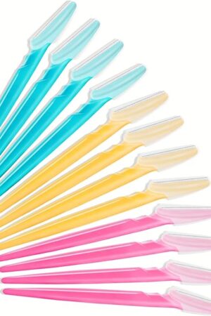 12 Pcs Eyebrow Razor, Multipurpose Exfoliating Dermaplaning Tool for Face, Facial and Eyebrow Shaper with Precision Cover for Women Men Use