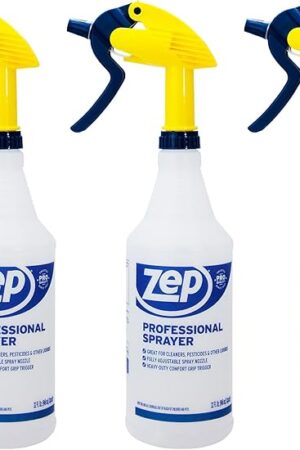 Zep Professional Sprayer Bottle - 32 oz (Pack of 3) - HDPRO1 - Versatile Adjustable Nozzle Spray Bottles with a Fine Mist or Powerful Spray, Refillable for Diluted Concentrate