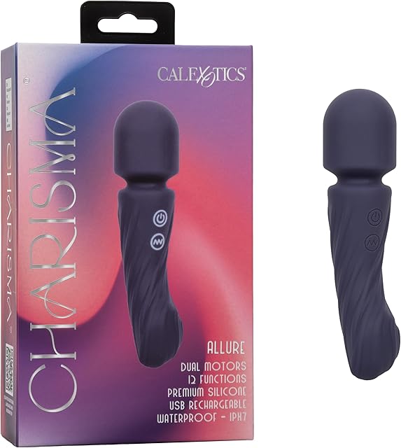 CalExotics Charisma Allure 12 Modes Rechargeable Waterproof Silicone Vibrator Wand Massager with Flexable Head - SE-2099-20-3