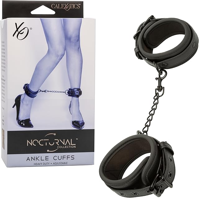 CalExotics Nocturnal Collection Fully Adjustable Ankle Cuffs with Secure Buckle Closure, Perfect Bondage Gear & Accessories and BDSM Toys - SE-2678-20-3