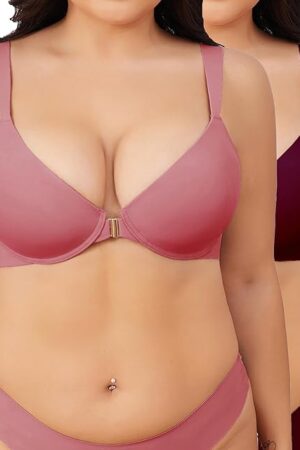 Bra for Women Sexy Front Closure Bras for Women Plus Size Full Coverage Bra Unlined Bras with Underwire Push Up Bra