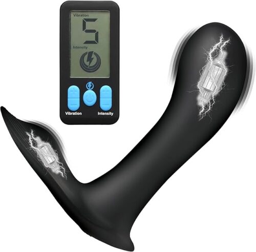 Zeus E-Stim Pro G-Spot Panty Vibe with Remote Control for Women & Couples Targeted G-Spot Electro-Stimulation Gear with Remote Control Included Splashproof Rechargeable Silicone 3 Piece Set, Black