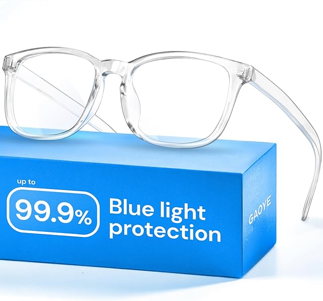 Gaoye Blue Light Glasses for Computer & Gaming - Anti UV Ray Lenses, Scratch-Resistant & Comfort Fit